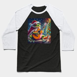 Christmas tree ugly frog playing guitar Baseball T-Shirt